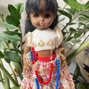 Vintage 70's Traditional dress Brazilian 13" doll